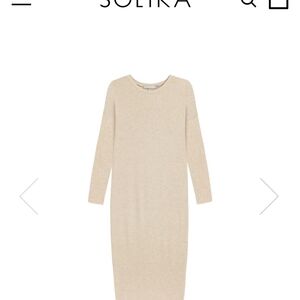 Solika Women's Beige Long Sleeve Dress